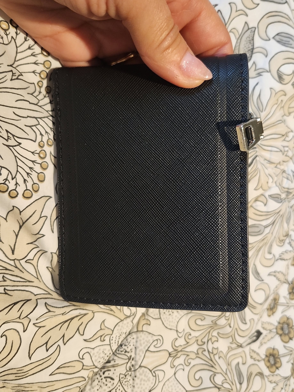Zara Black And Navy Wallet With Metal Lock
